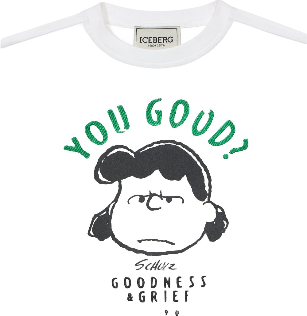Girls' white T-shirt with Lucy graphic