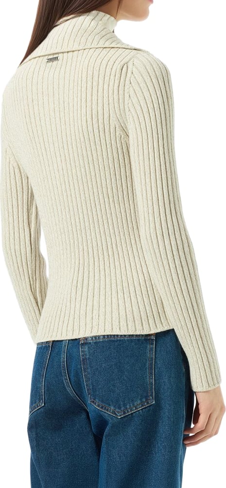 Crew-Neck Sweater in extra-fine merino White latte