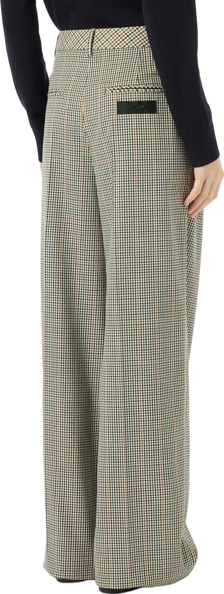 Pants in viscosa with check pattern Check Black arancio