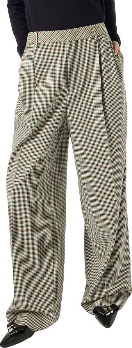 Pants in viscosa with check pattern Check Black arancio
