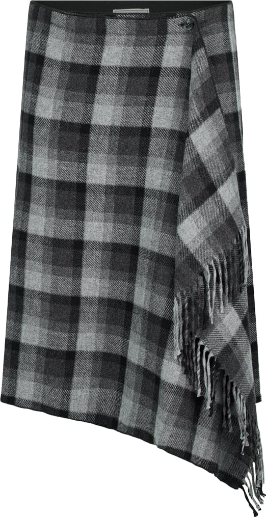 Skirt with check pattern Check fondo Gray Black