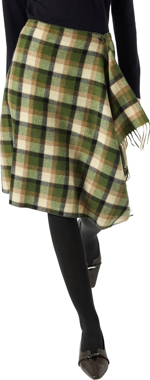 Skirt with check pattern Check f.do Green Brown