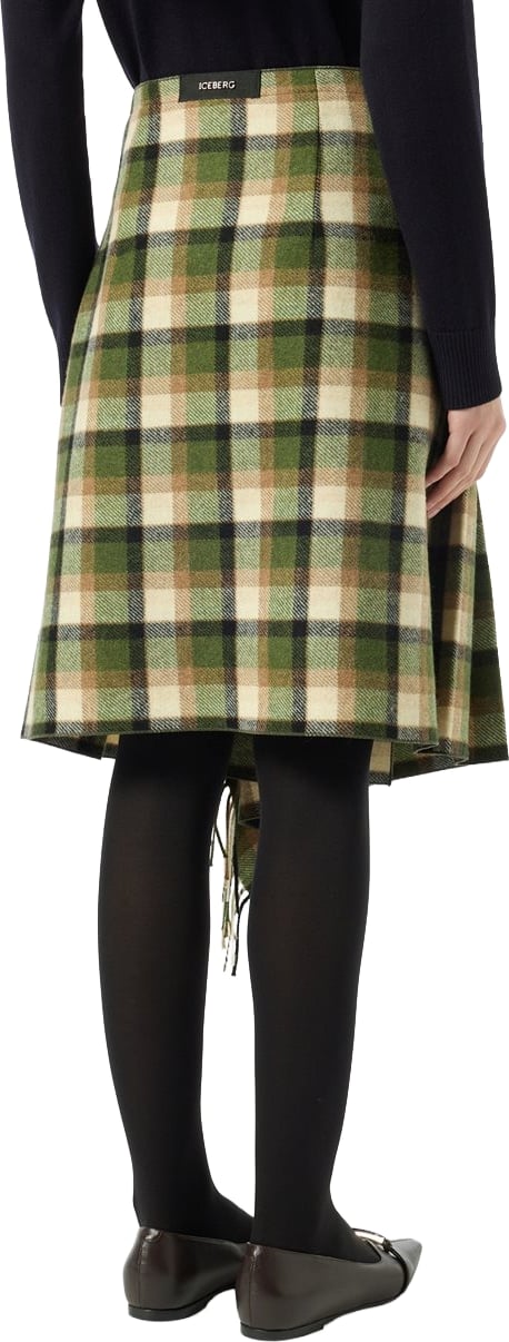 Skirt with check pattern Check f.do Green Brown