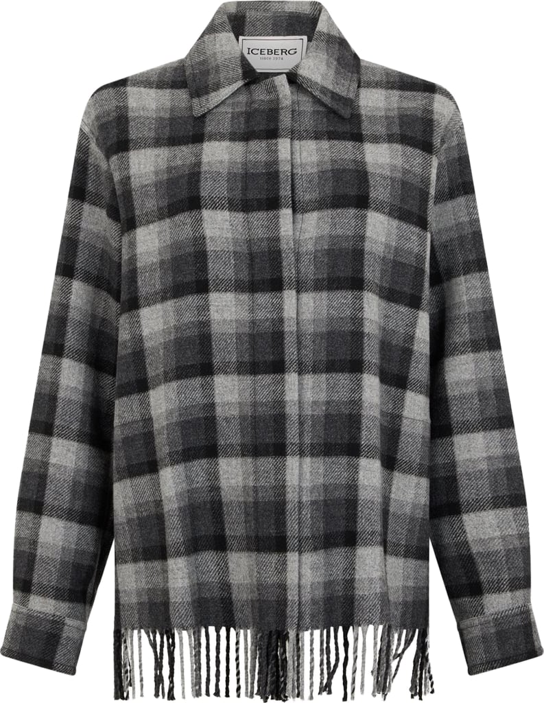 Shirt jacket with check pattern Check fondo Gray Black