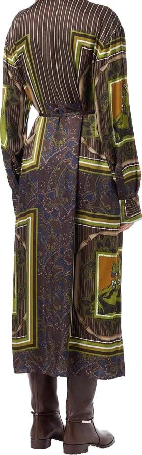 Dress in viscosa with print print fondo Green