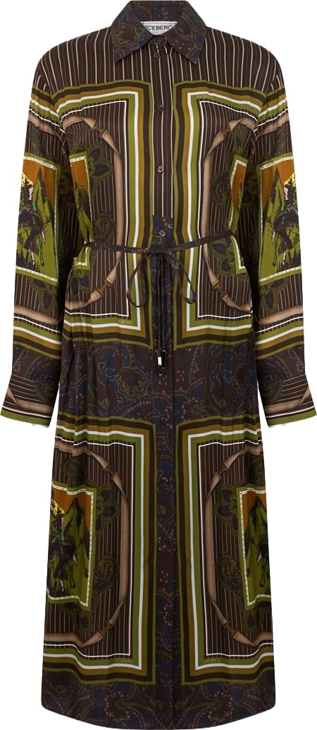Dress in viscosa with print print fondo Green