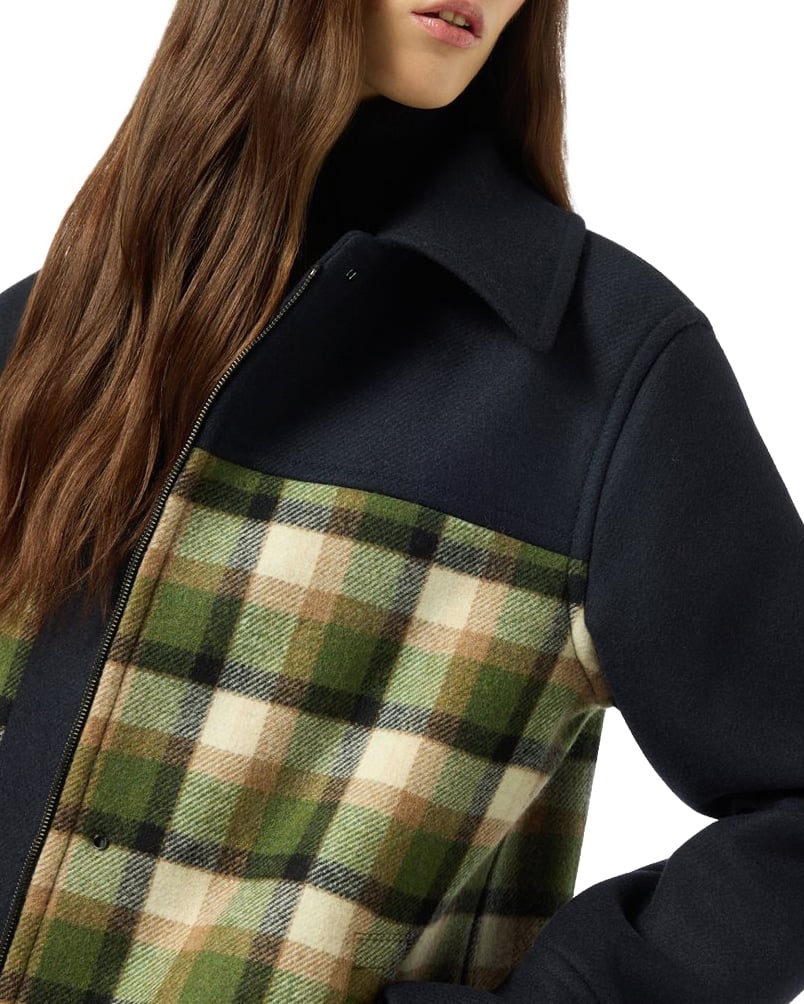 Jacket in interlock jacket confort fit with check pattern Check f.do Green Brown