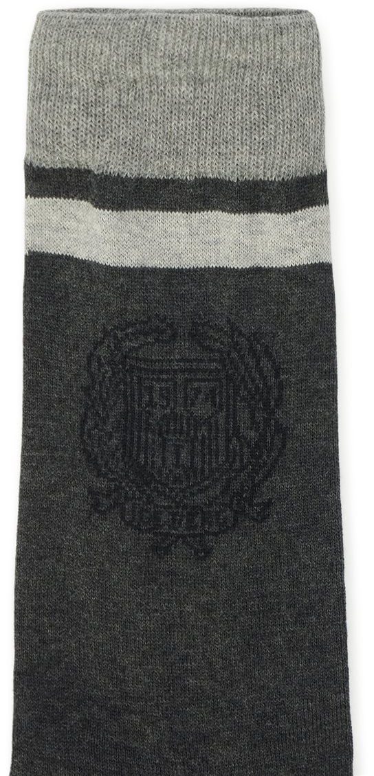 Socks in cotton with jacquard construction and logo detail crest Gray and Dark Green