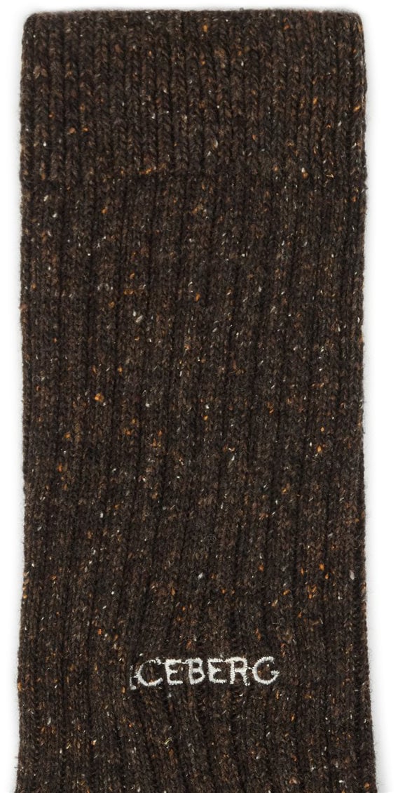 Socks in lana with embroidery Chocolate Brown