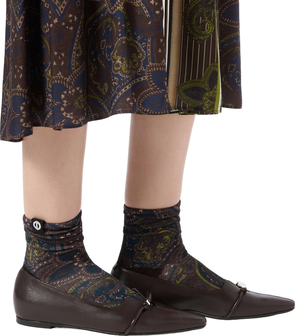 Socks with print and gros-grain trim print Patterned