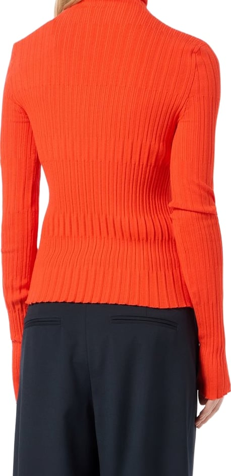 Mock-Neck Sweater in viscosa fuoco