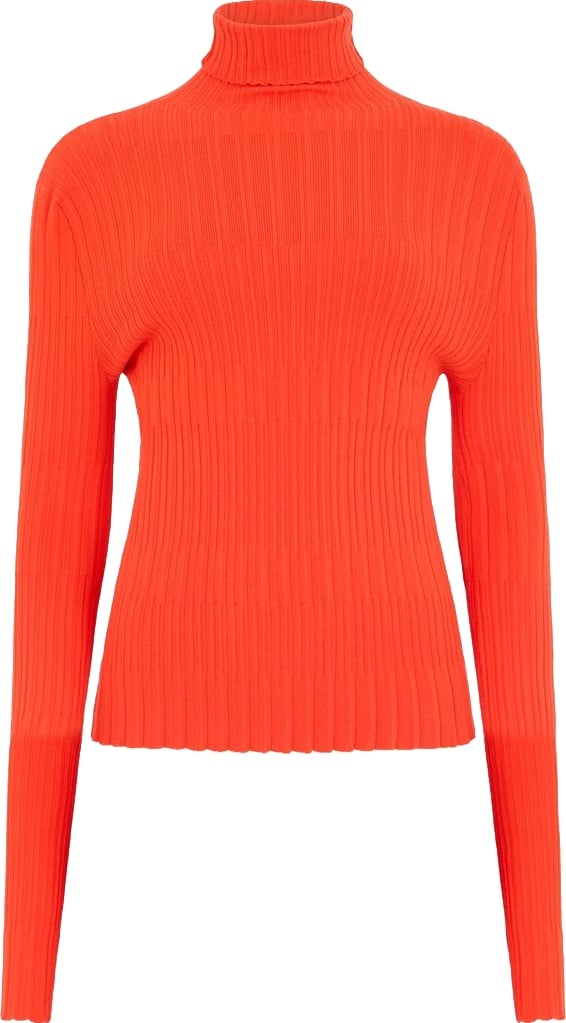 Mock-Neck Sweater in viscosa fuoco