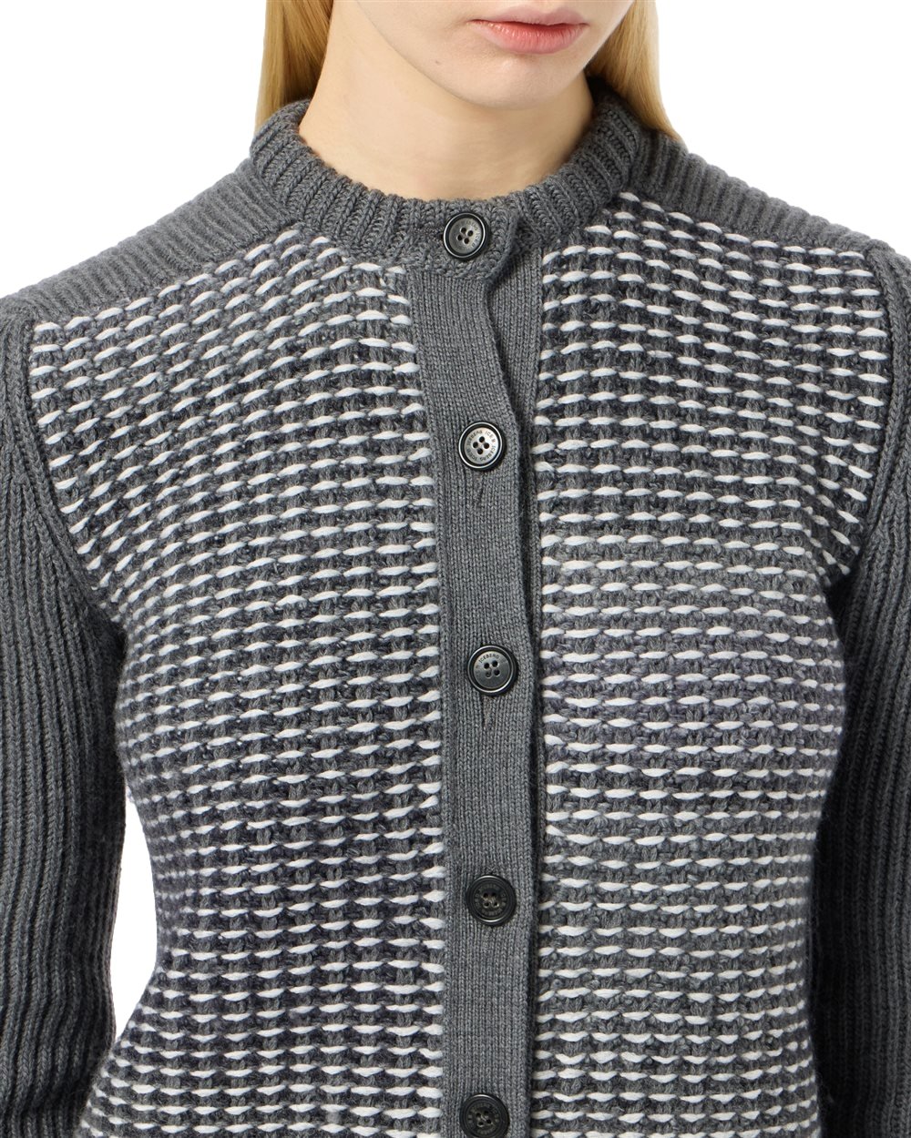 Sweater in extra-fine merino Anthracite Mélange