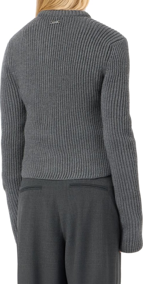 Sweater in extra-fine merino Anthracite Mélange