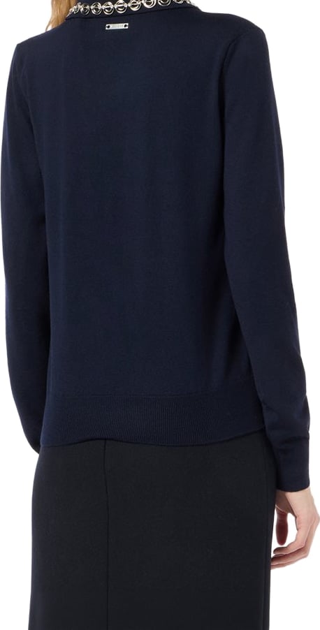 Polo Shirt Sweater in extra-fine merino Classic Blue