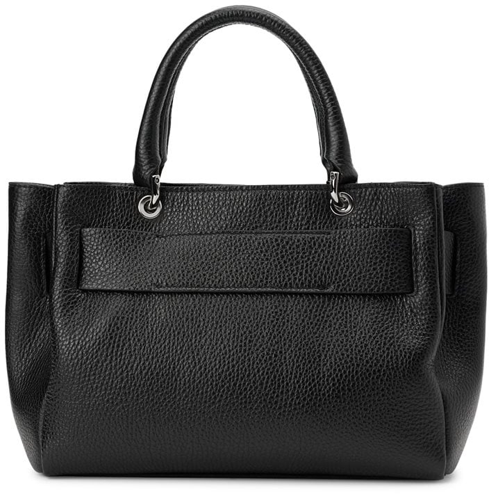 Bag in leather dollaro with belt staccabile and detail metallo Black