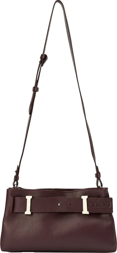 Bag in leather dollaro with belt staccabile and detail metallo boardeaux