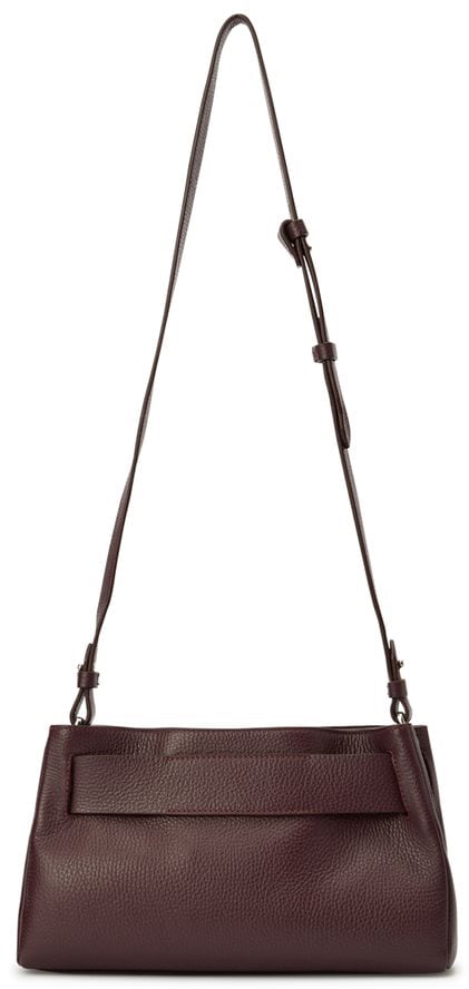 Bag in leather dollaro with belt staccabile and detail metallo boardeaux