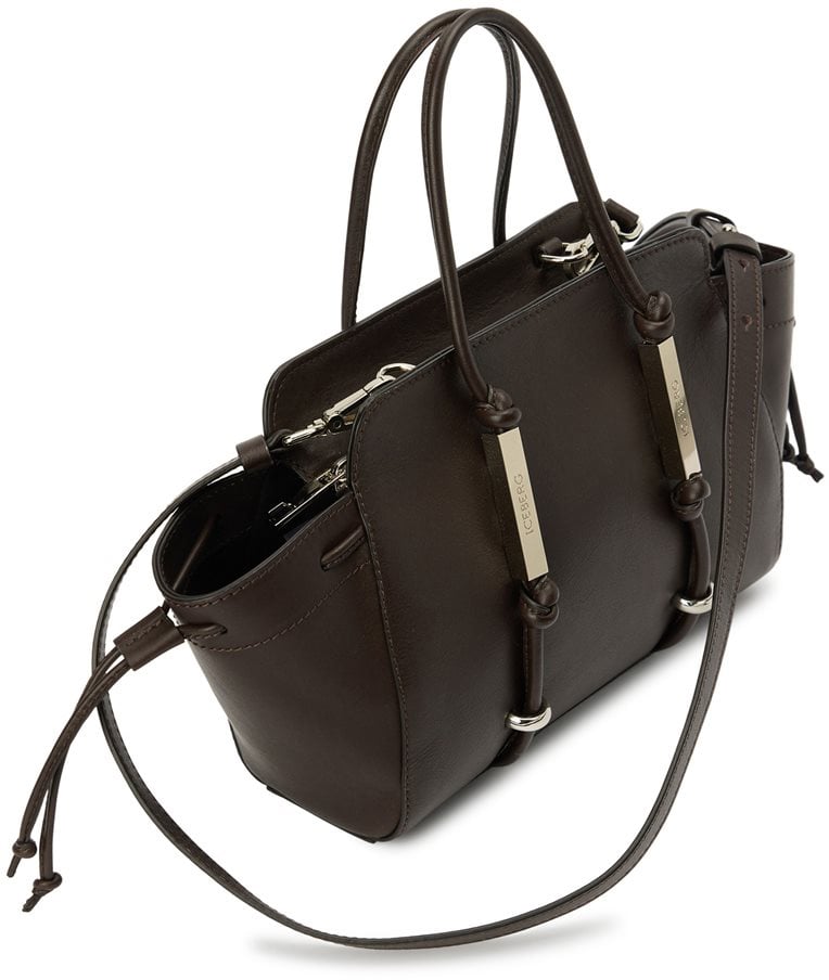 Bag in leather horus with passacorda logato Brown