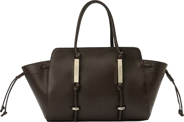Bag in leather horus with passacorda logato Brown