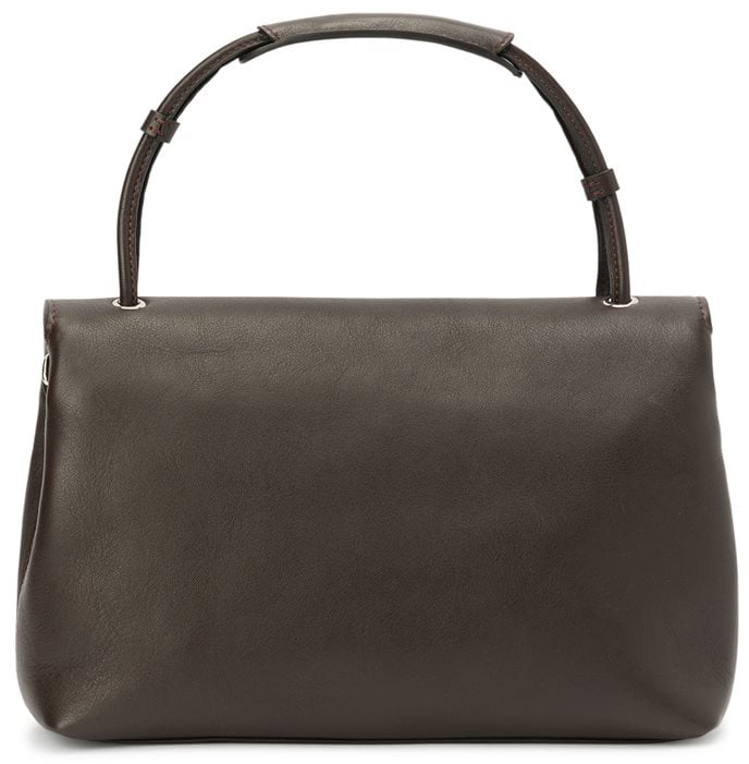 Bag in leather horus with passacorda logato Brown