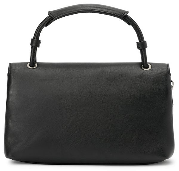 Bag in leather dollaro with belt staccabile and detail metallo Black