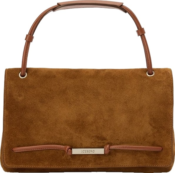 Bag in suede with passacorda logato Burnt Brown