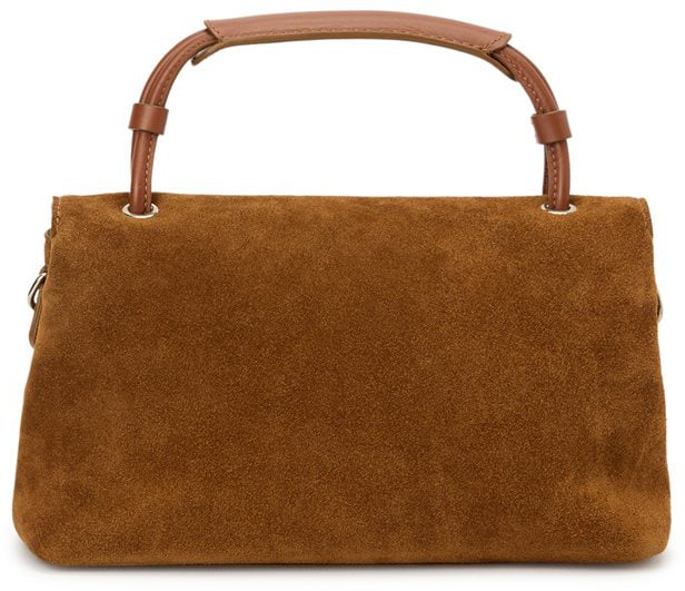 Bag in suede with passacorda logato Burnt Brown