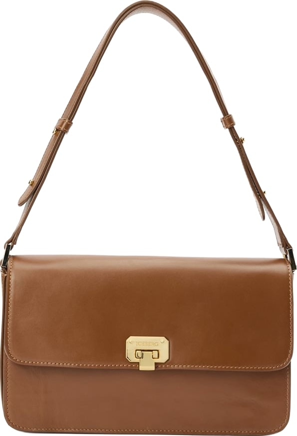 Bag tote in leather Horus with logo detail nocciola