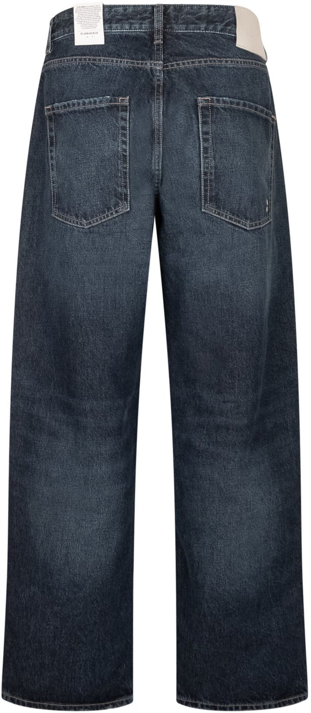 Jeans a Gamba Ampia con Lavaggio Sfumato