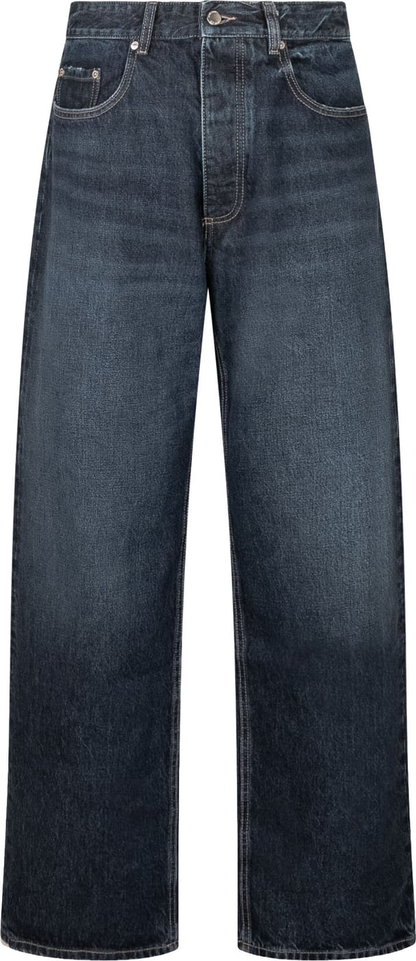 Jeans a Gamba Ampia con Lavaggio Sfumato