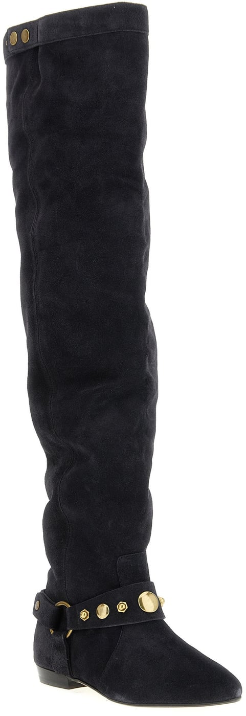 Isabel Marant Black Calfskin Over The Knee