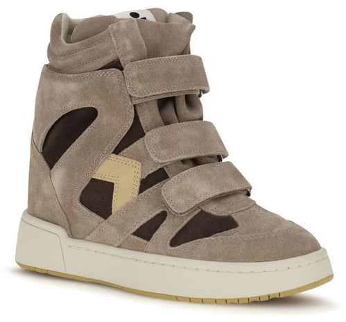 Isabel Marant Beige Calf Leather Bos Taurus High Top Sneakers