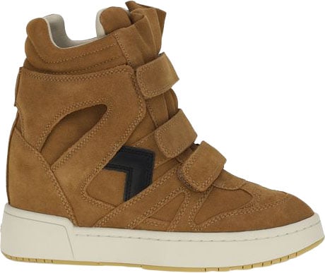 Isabel Marant Brown Calf Leather Bos Taurus High Top Sneakers
