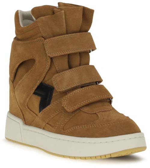 Isabel Marant Brown Calf Leather Bos Taurus High Top Sneakers