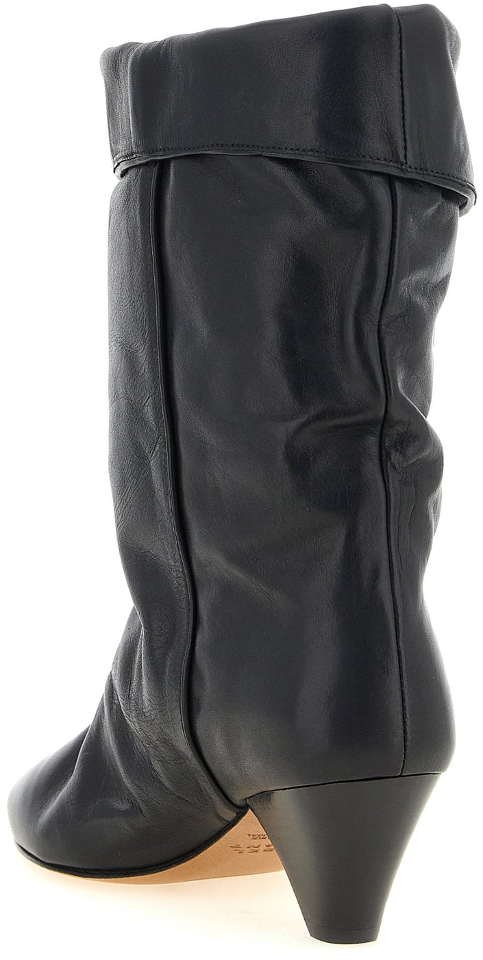 Isabel Marant Black Cowhide Ankle Boots