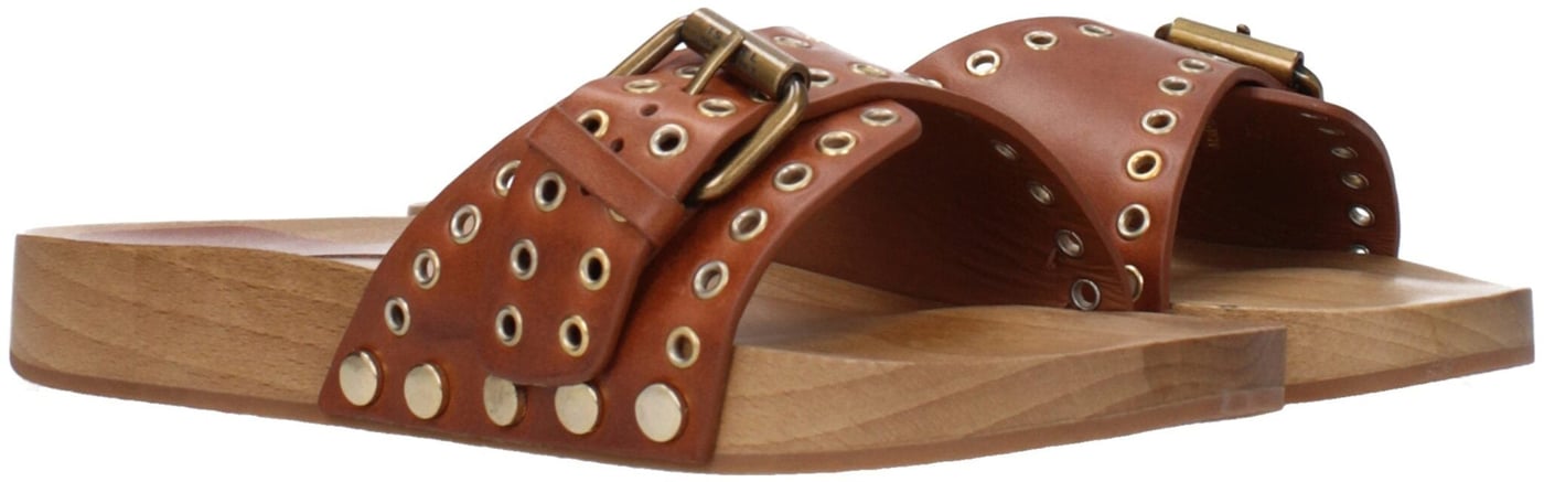 Isabel Marant Brown Leather Slippers