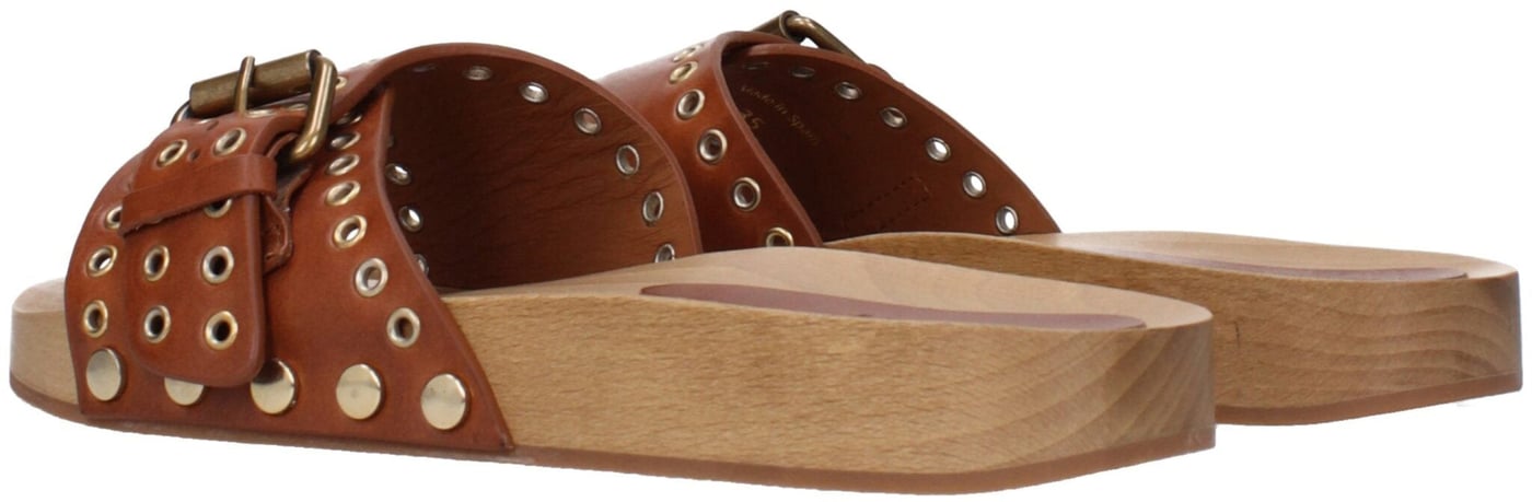 Isabel Marant Brown Leather Slippers