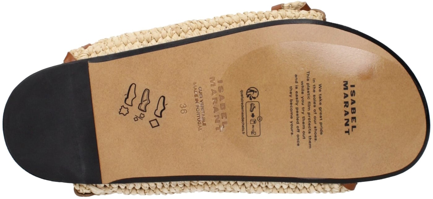 Isabel Marant Beige Raffia Slippers