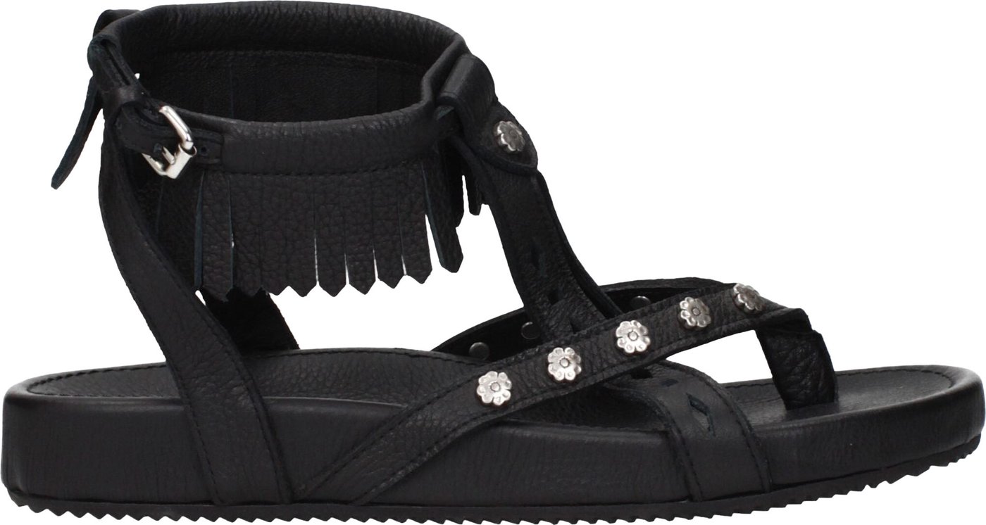 Isabel Marant Black Leather Flat Sandals