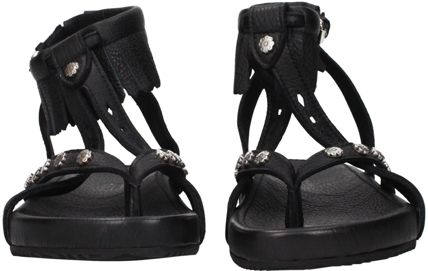 Isabel Marant Black Leather Flat Sandals