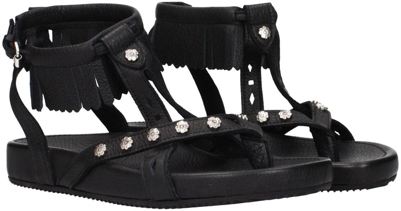 Isabel Marant Black Leather Flat Sandals