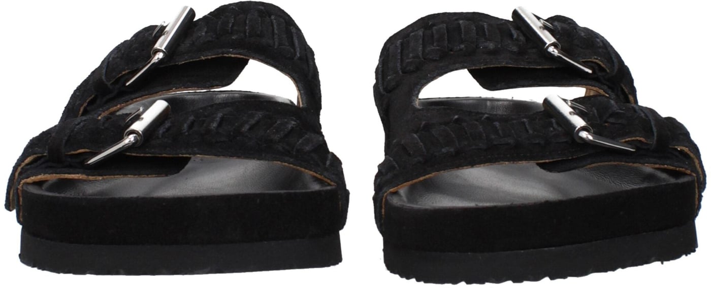 Isabel Marant Black Leather Slippers