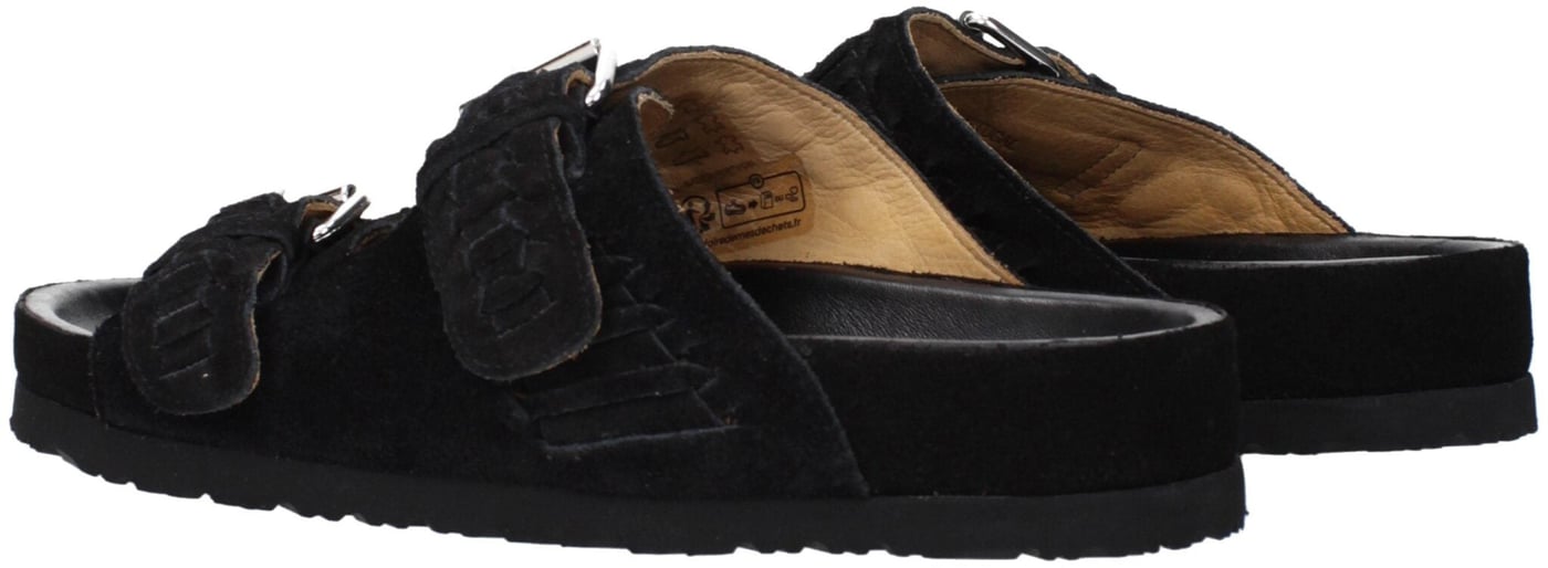 Isabel Marant Black Leather Slippers