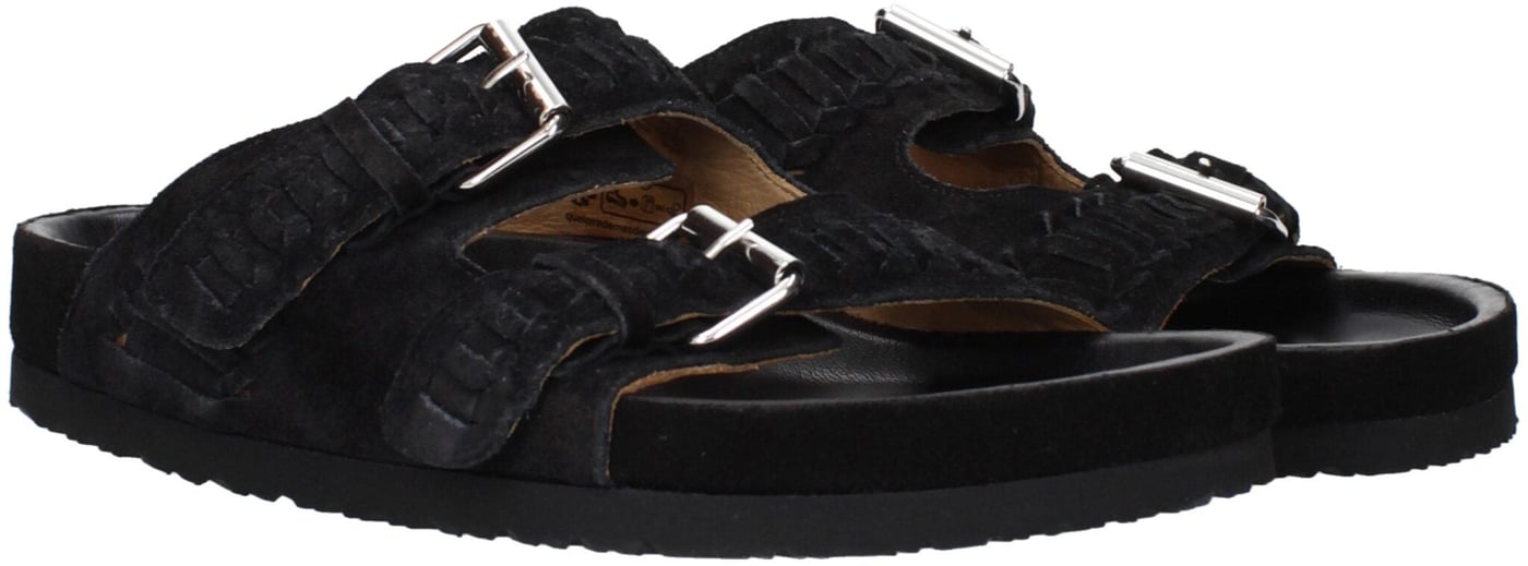 Isabel Marant Black Leather Slippers