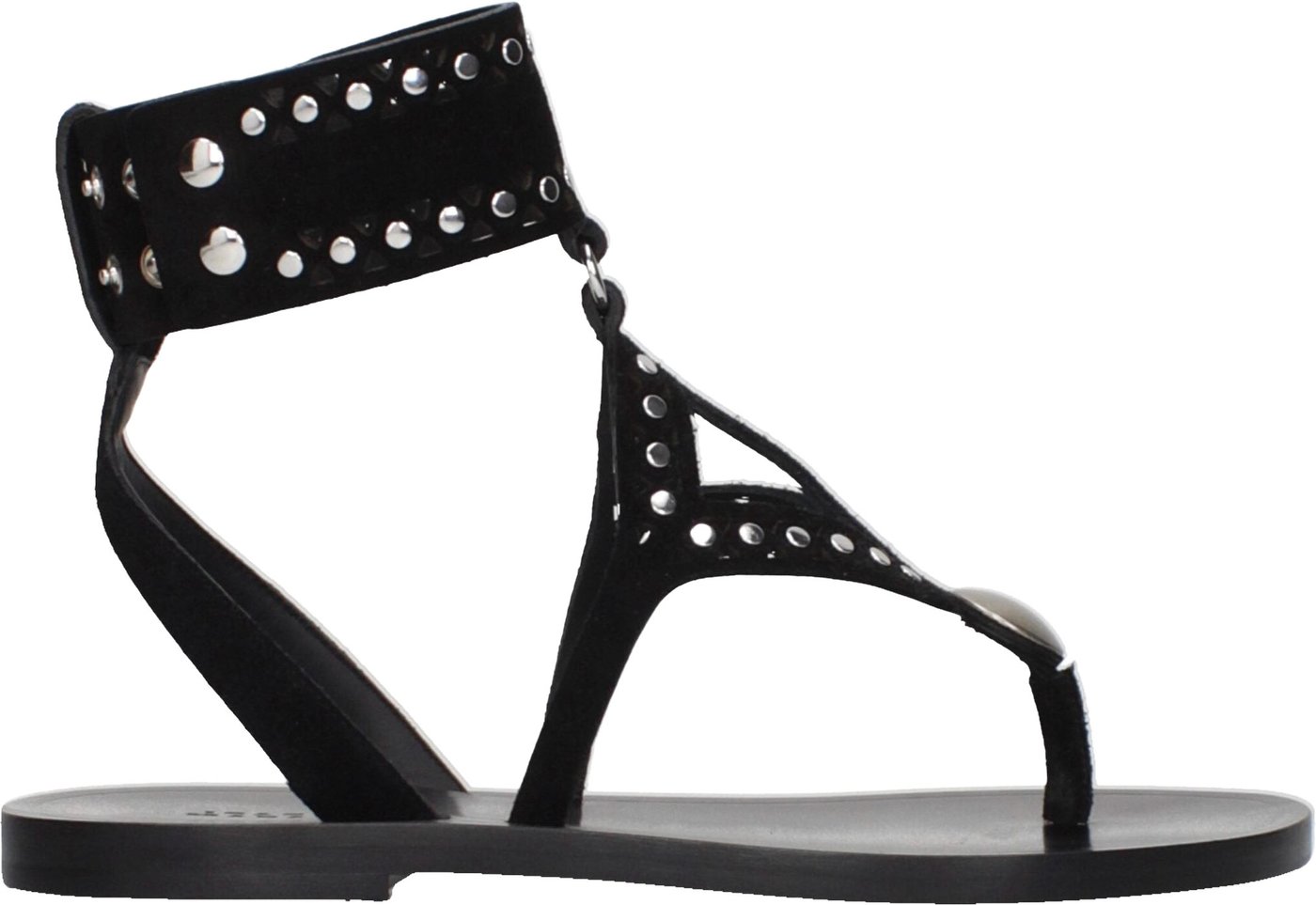 Isabel Marant Black Leather Flip-Flop Sandals