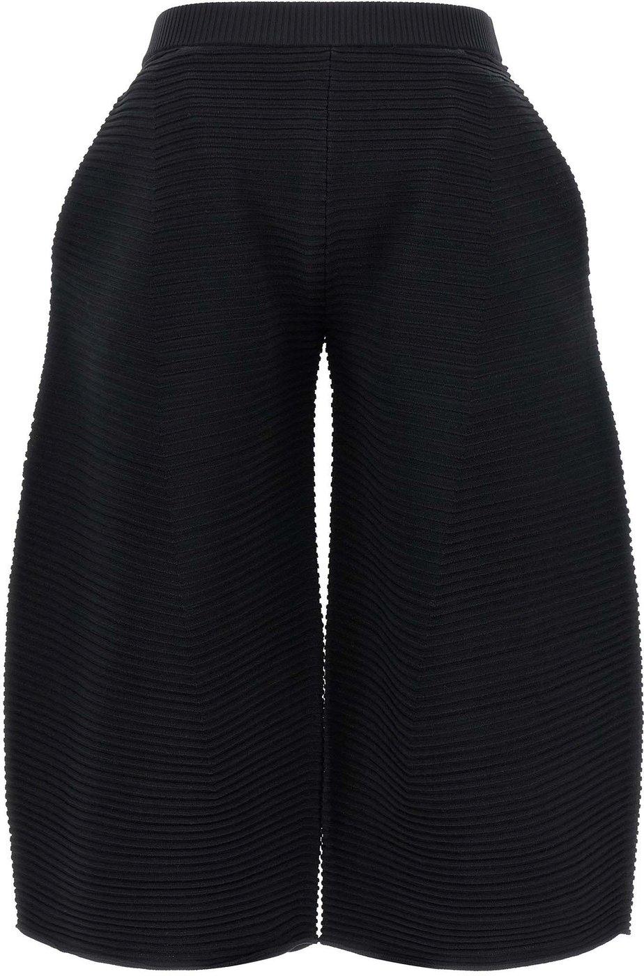 Issey Miyake Black Polyester Cropped Pants