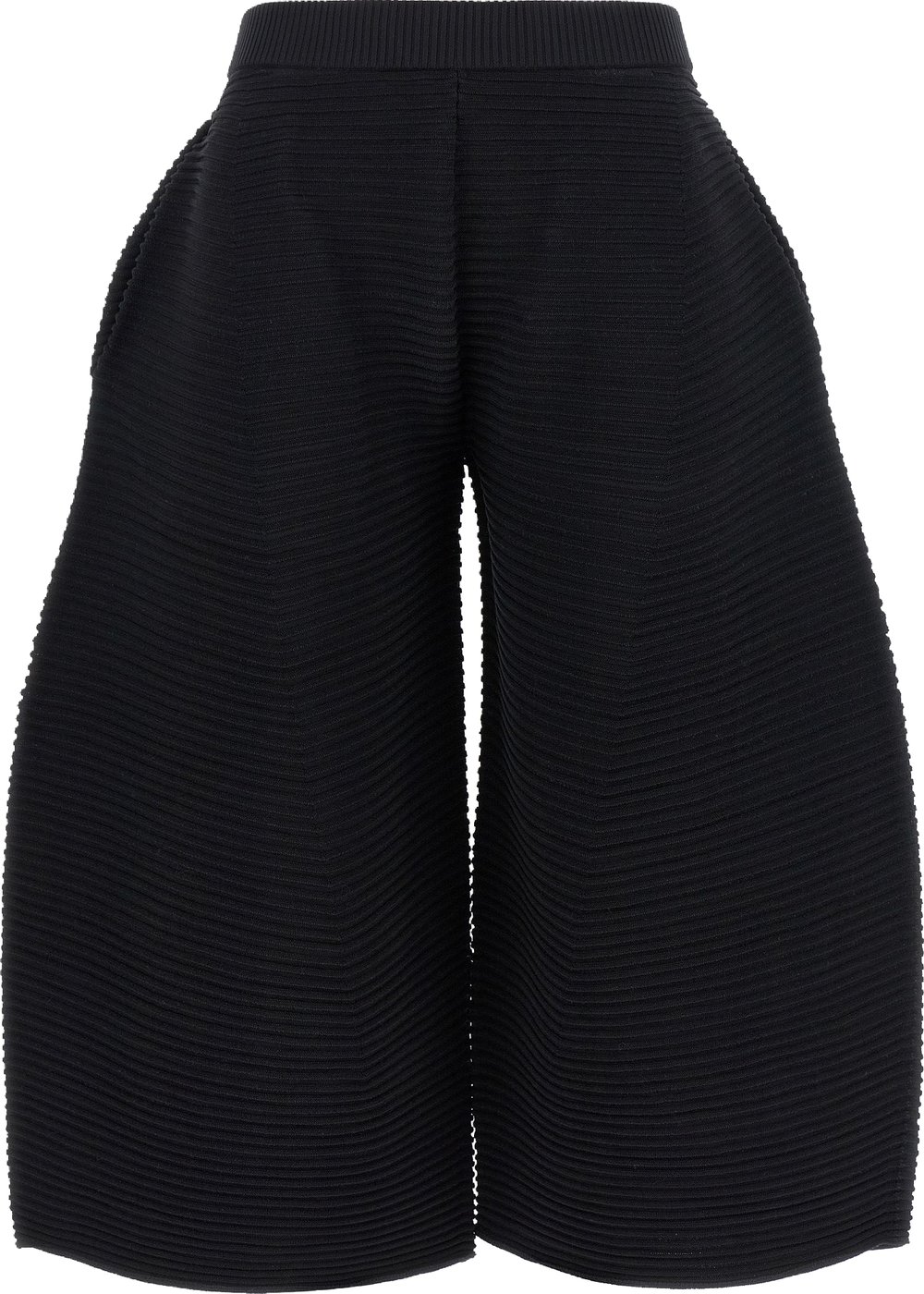 Issey Miyake Black Polyester Cropped Pants