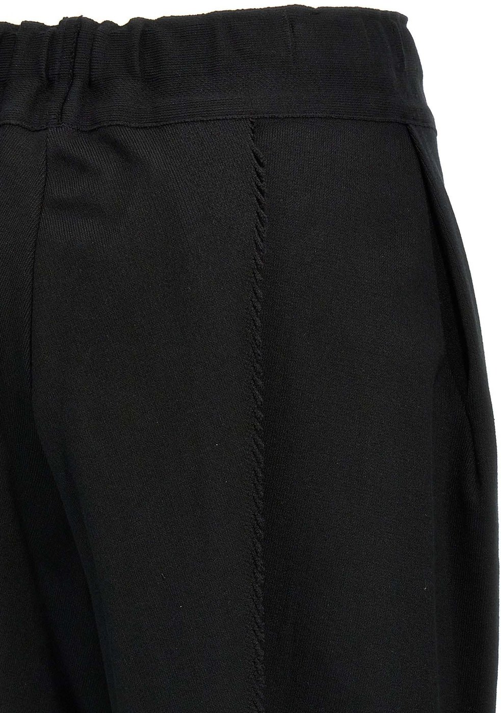 Issey Miyake Black Cotton Casual Pants