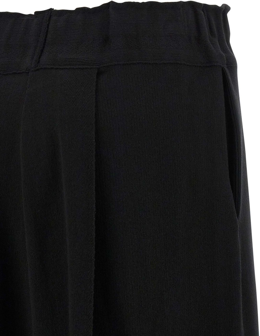 Issey Miyake Black Cotton Casual Pants